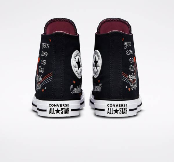 Converse Chuck Taylor All Star You Are On The Right Path Sneakers High Sort Hvide | CV-719UHF