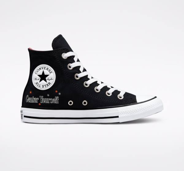 Converse Chuck Taylor All Star You Are On The Right Path Sneakers High Sort Hvide | CV-719UHF