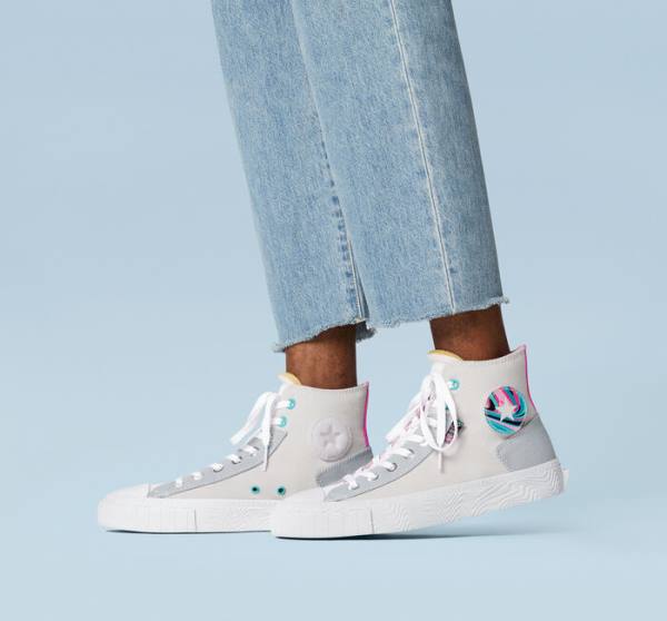 Converse Chuck Taylor Alt Star Marbled Patch Sneakers High Grå Lyserød | CV-710JYR