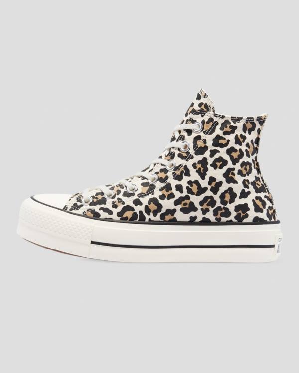 Converse Chuck Taylor Lift Leopard Print Platform Sneakers High Leopard | CV-432GXV