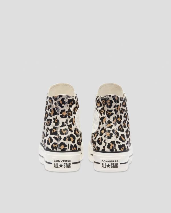 Converse Chuck Taylor Lift Leopard Print Platform Sneakers High Leopard | CV-432GXV