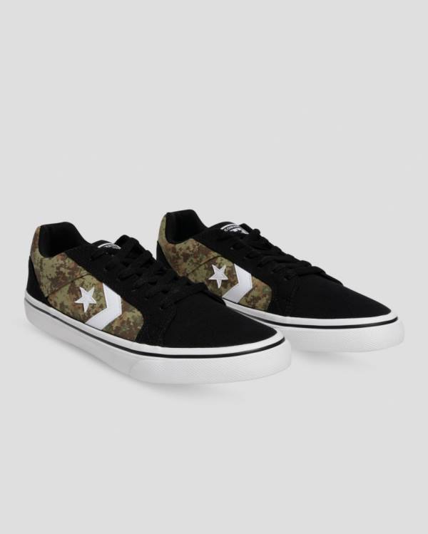 Converse El Distrito Mix And Match Sneakers Low Sort Camo | CV-945BLH