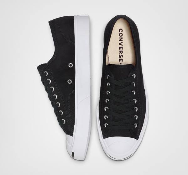 Converse Jack Purcell Canvas Sneakers Low Sort Hvide | CV-287IHK