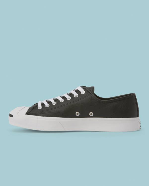 Converse Jack Purcell Foundational Læder Sneakers Low Sort | CV-596SQE