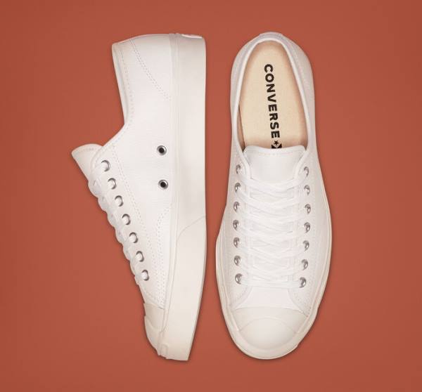 Converse Jack Purcell Læder Sneakers Low Hvide Hvide Hvide | CV-813NUD