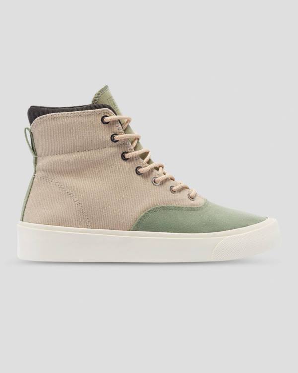 Converse Jungle Cloth Skidgrip Sneakers High Brune Grøn | CV-958QAT