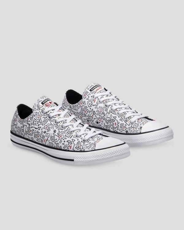 Converse Keith Haring Chuck Taylor All Star Sneakers Low Hvide Sort Rød | CV-312ZQU