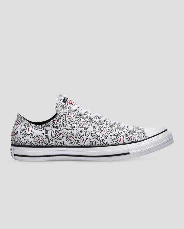 Converse Keith Haring Chuck Taylor All Star Sneakers Low Hvide Sort Rød | CV-312ZQU