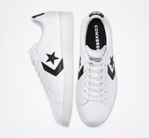 Converse OG Pro Læder Sneakers Low Hvide Sort Hvide | CV-853MTD