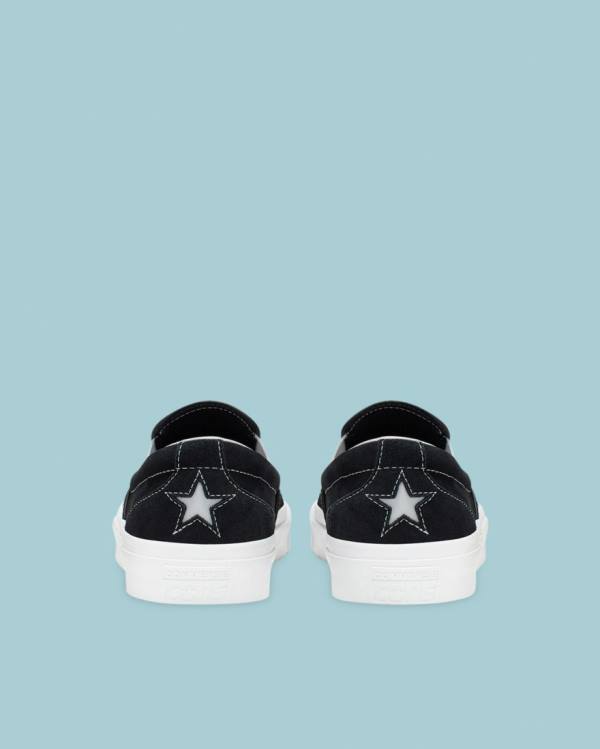 Converse One Star CC Slip On Sneakers Low Sort | CV-435UEO