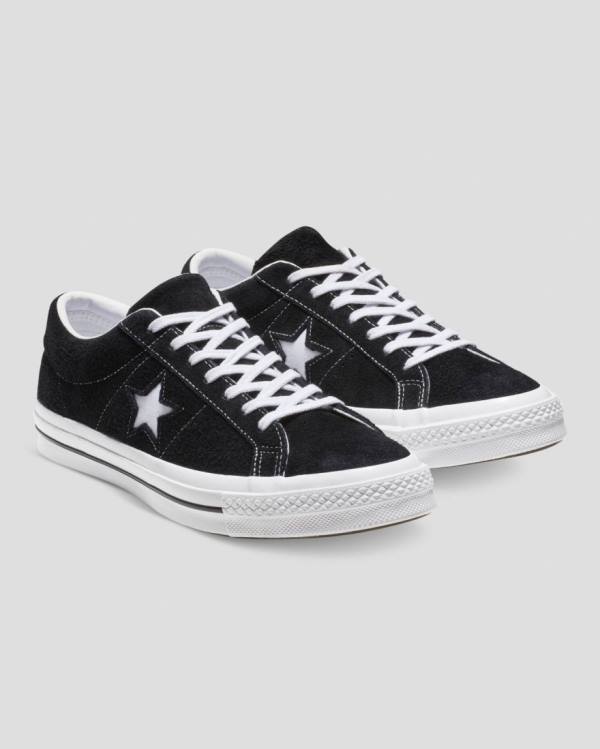 Converse One Star Premium Ruskind Sneakers Low Sort | CV-846XYO