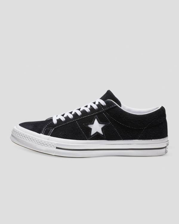 Converse One Star Premium Ruskind Sneakers Low Sort | CV-846XYO