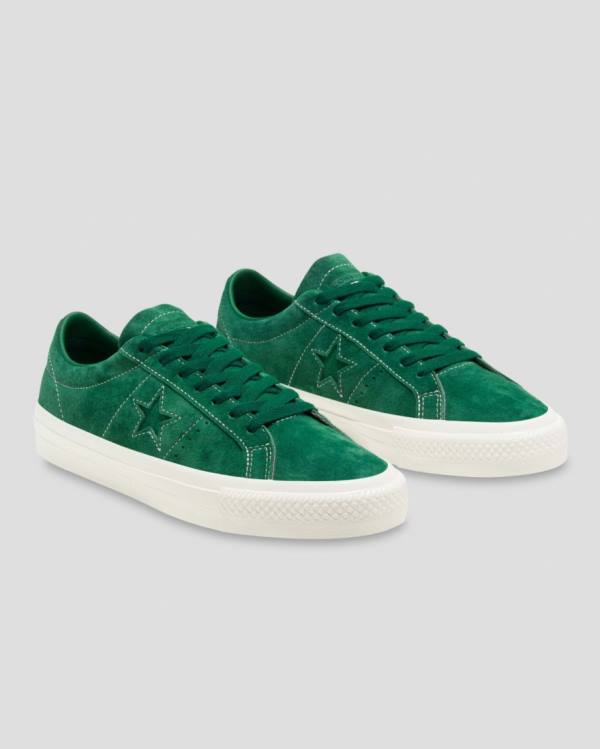 Converse One Star Pro Pigskin Ruskind Sneakers Low Grøn | CV-568KDP