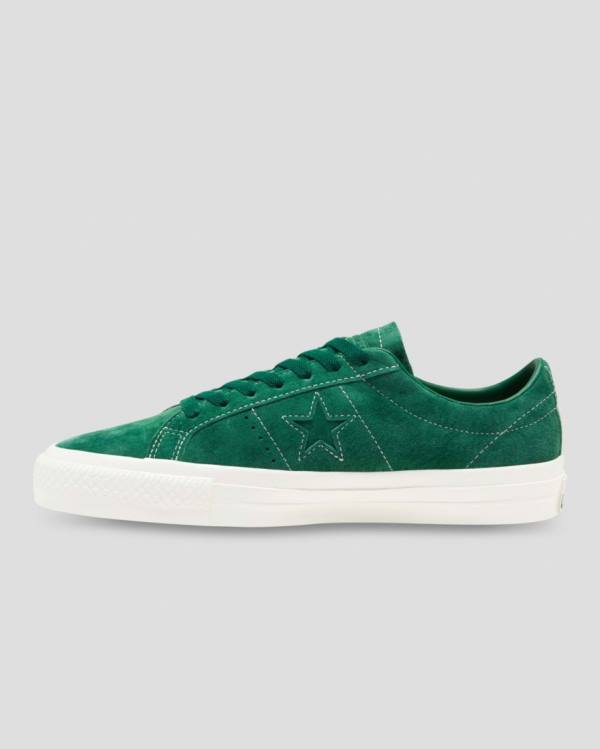 Converse One Star Pro Pigskin Ruskind Sneakers Low Grøn | CV-568KDP