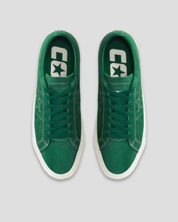 Converse One Star Pro Pigskin Ruskind Sneakers Low Grøn | CV-568KDP