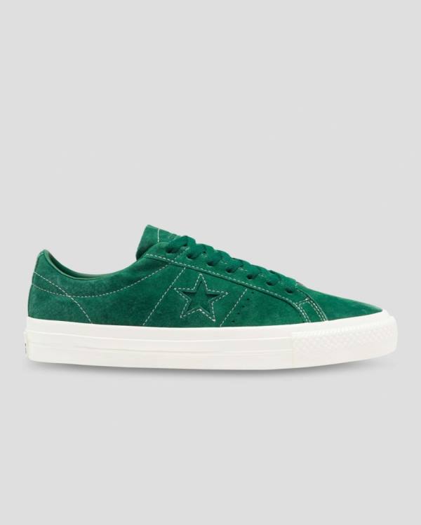 Converse One Star Pro Pigskin Ruskind Sneakers Low Grøn | CV-568KDP