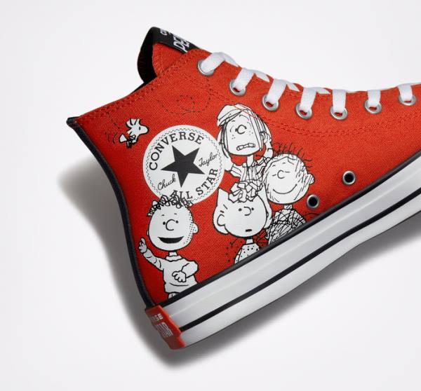 Converse Peanuts Chuck Taylor All Star Sneakers High Rød Sort Hvide | CV-678BFQ