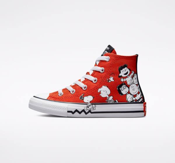 Converse Peanuts Chuck Taylor All Star Sneakers High Rød Sort Hvide | CV-682SIU