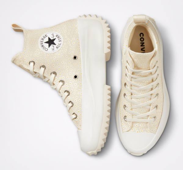 Converse Run Star Hike Platform Daisy Sneakers High Beige Hvide | CV-503QNG