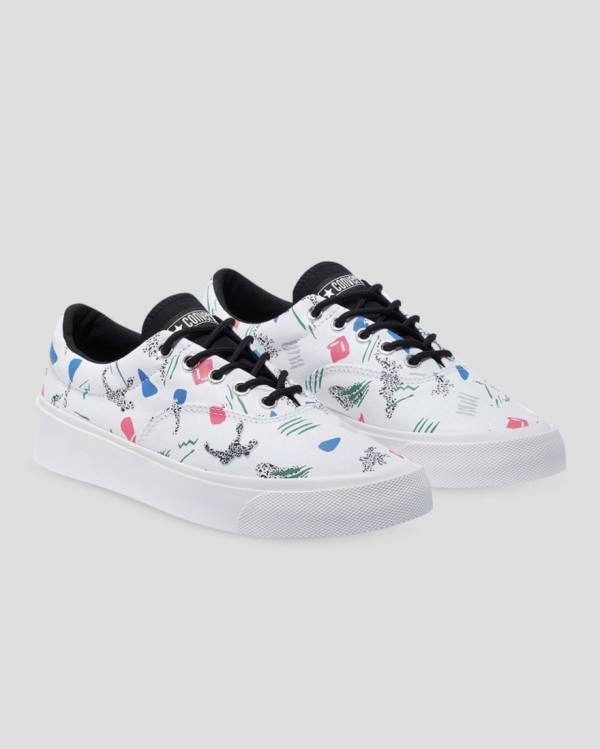 Converse Skid Grip 80s Archive Print Sneakers Low Hvide | CV-758MZS