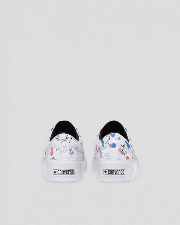 Converse Skid Grip 80s Archive Print Sneakers Low Hvide | CV-758MZS