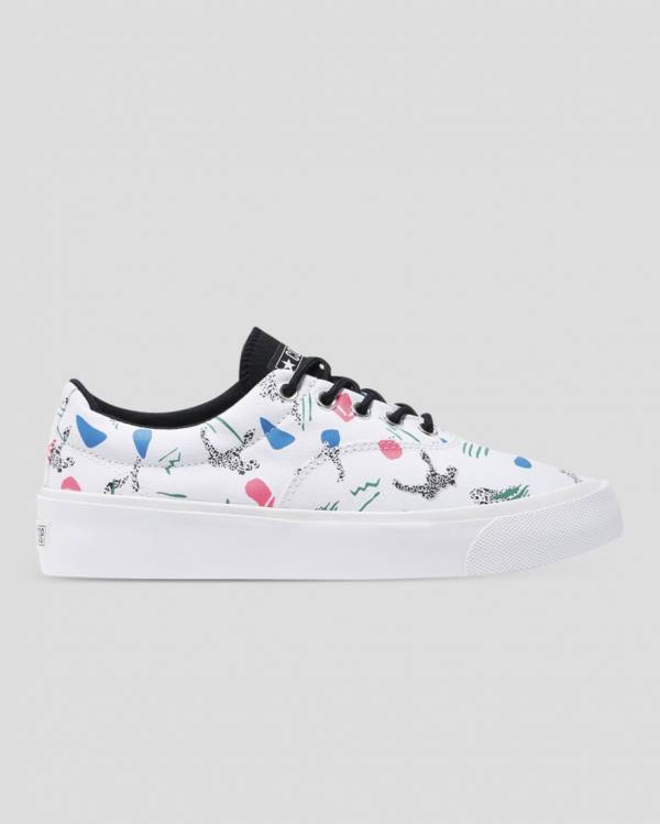 Converse Skid Grip 80s Archive Print Sneakers Low Hvide | CV-758MZS