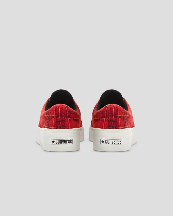 Converse Skidgrip Twisted Plaid Sneakers Low Rød | CV-079PKA