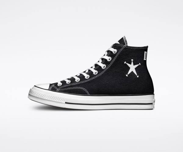 Converse Stussy Chuck 70 Sneakers High Sort Hvide | CV-014HDR