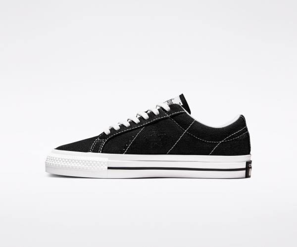 Converse Stussy One Star Sneakers Low Sort Hvide | CV-402ILY